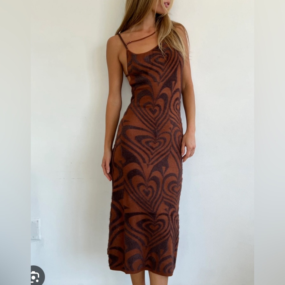 House Of Sunny Shape Of My Heart Hockney Midi Dress Sz Small/4 NWT